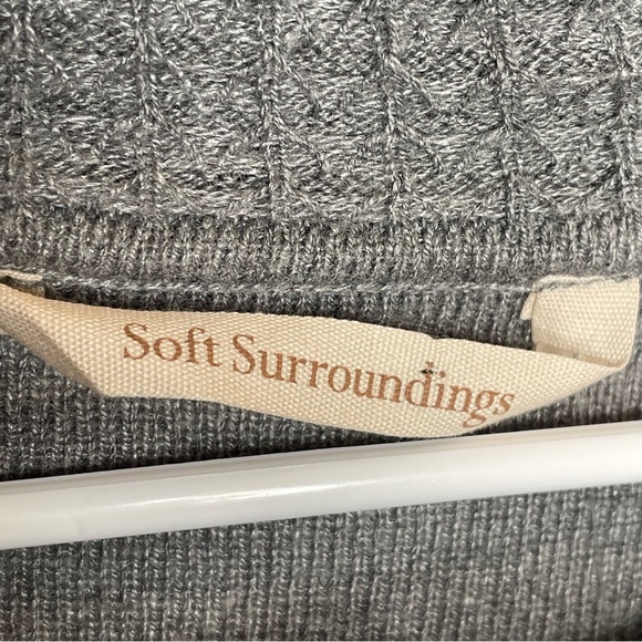 Soft Surroundings Miranda Wrap Wool Blend Sweater Comfy Cozy Lagenlook in Gray L - Picture 10 of 14